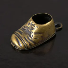 24x16mm Baby Shoes Charm, Vintage Brass, pk/6