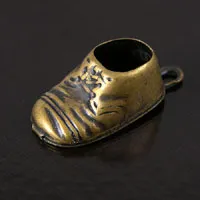 24x16mm Baby Shoes Charm, Vintage Brass, pk/6