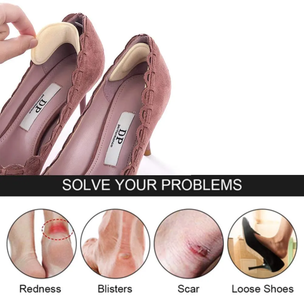 3 Pairs Soft Comfortable Heel Cushion Pads Heel Liners Self Adhesive Foot Care Protector Shoe Insoles Stickers (Transparent, Black, Beige)