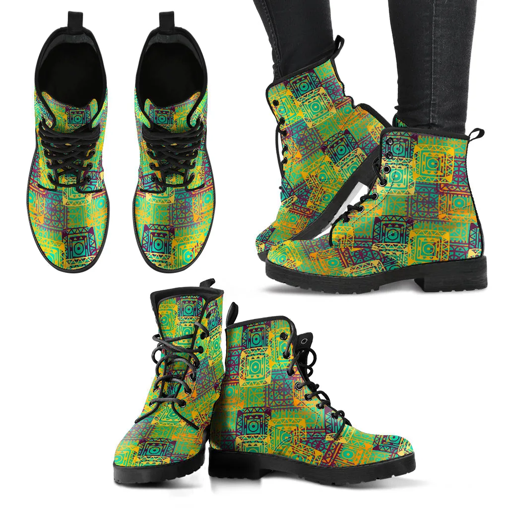 Abstract Ethnic P4 - Leather Boots for Women