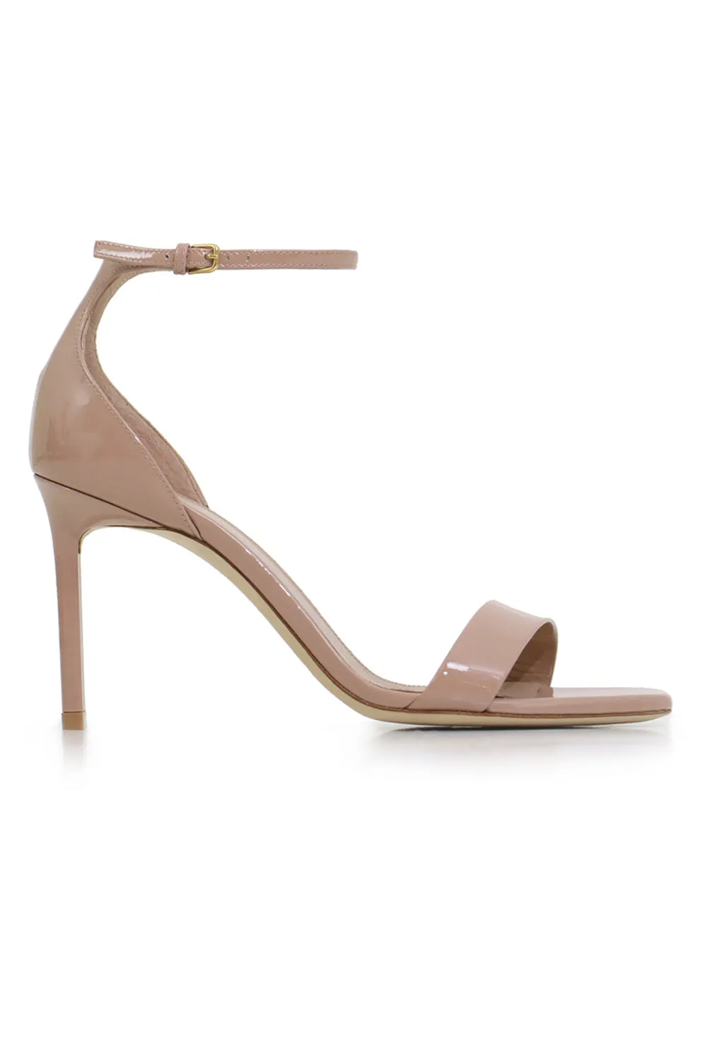 AMBER 85MM SANDAL | PATENT NUDE