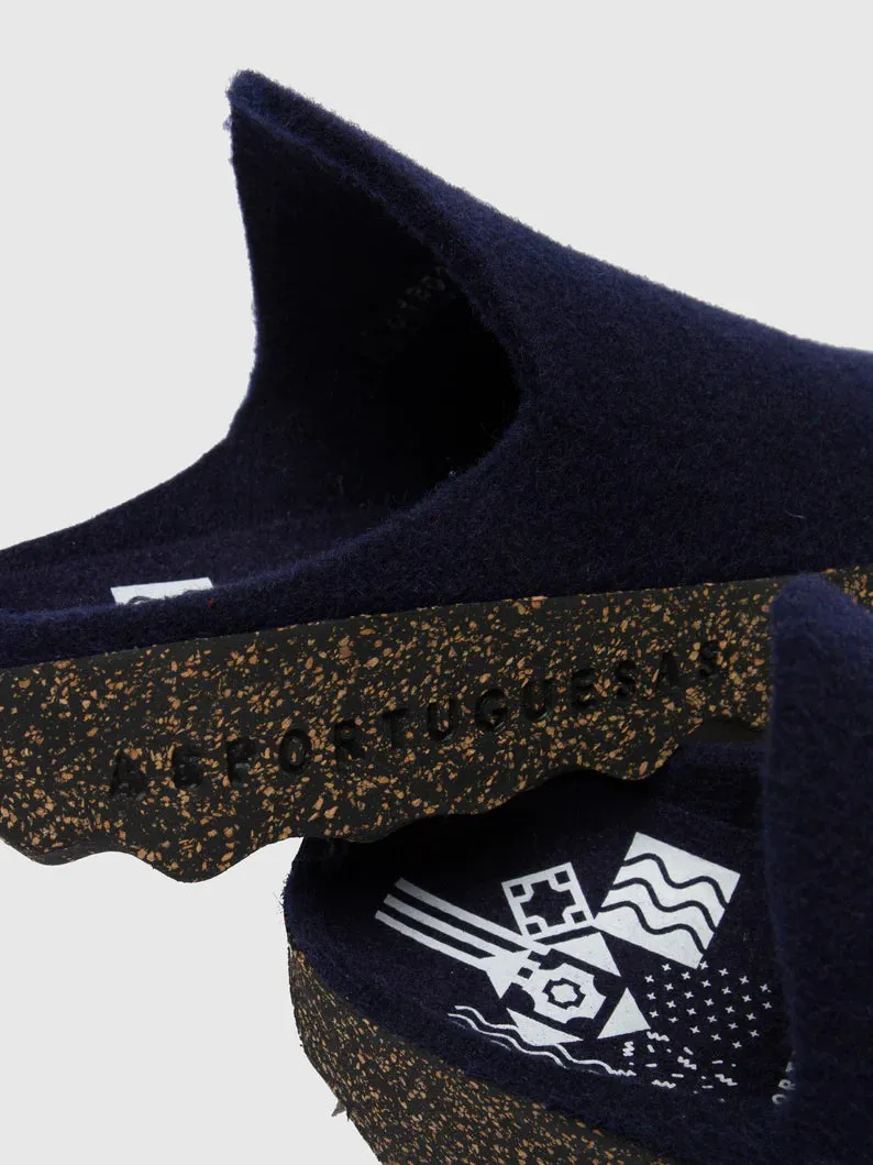 AsPortuguesas Women's Come L Slip-On Casual Mules Tweed Felt 902 Navy