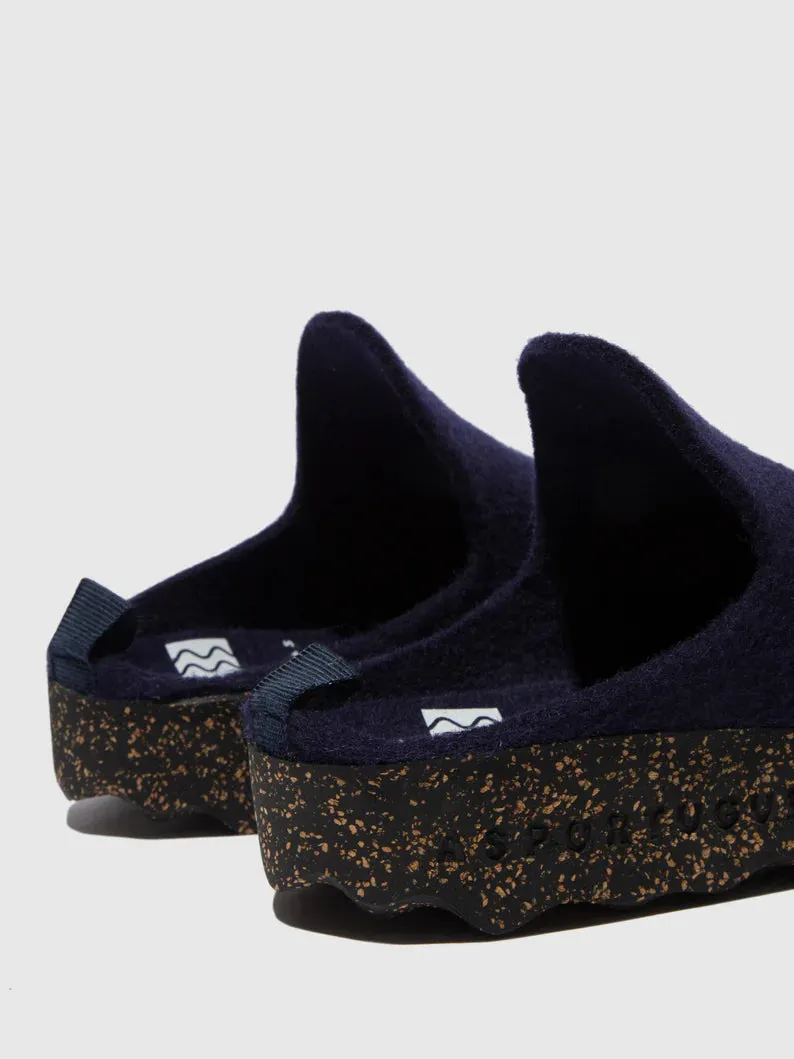 AsPortuguesas Women's Come L Slip-On Casual Mules Tweed Felt 902 Navy