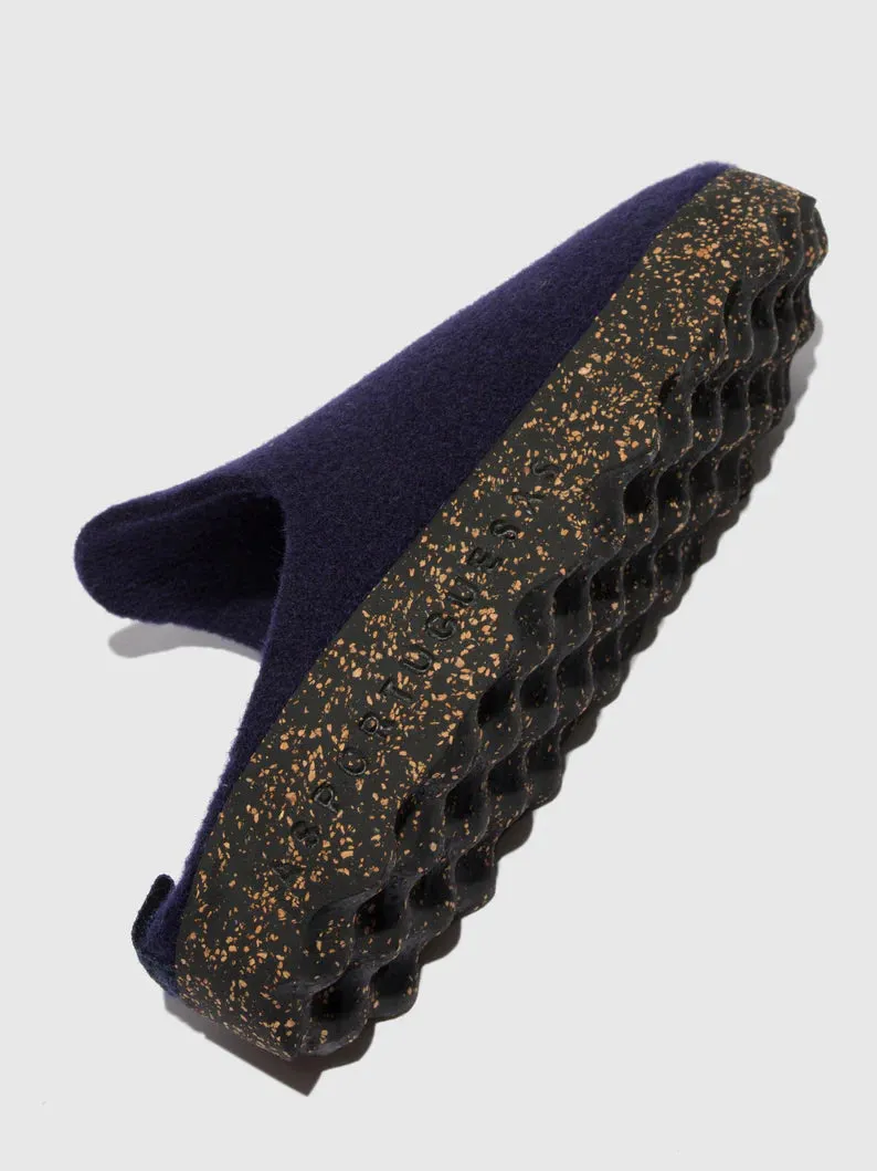 AsPortuguesas Women's Come L Slip-On Casual Mules Tweed Felt 902 Navy