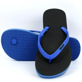 Black & Royal Blue Natural Rubber Flip-Flops Slippers Women