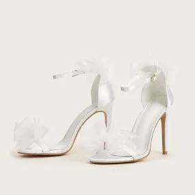 Bow tie quarter strap bridal heels Party prom stiletto high heels sandals
