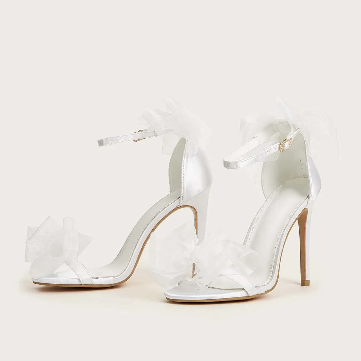 Bow tie quarter strap bridal heels Party prom stiletto high heels sandals