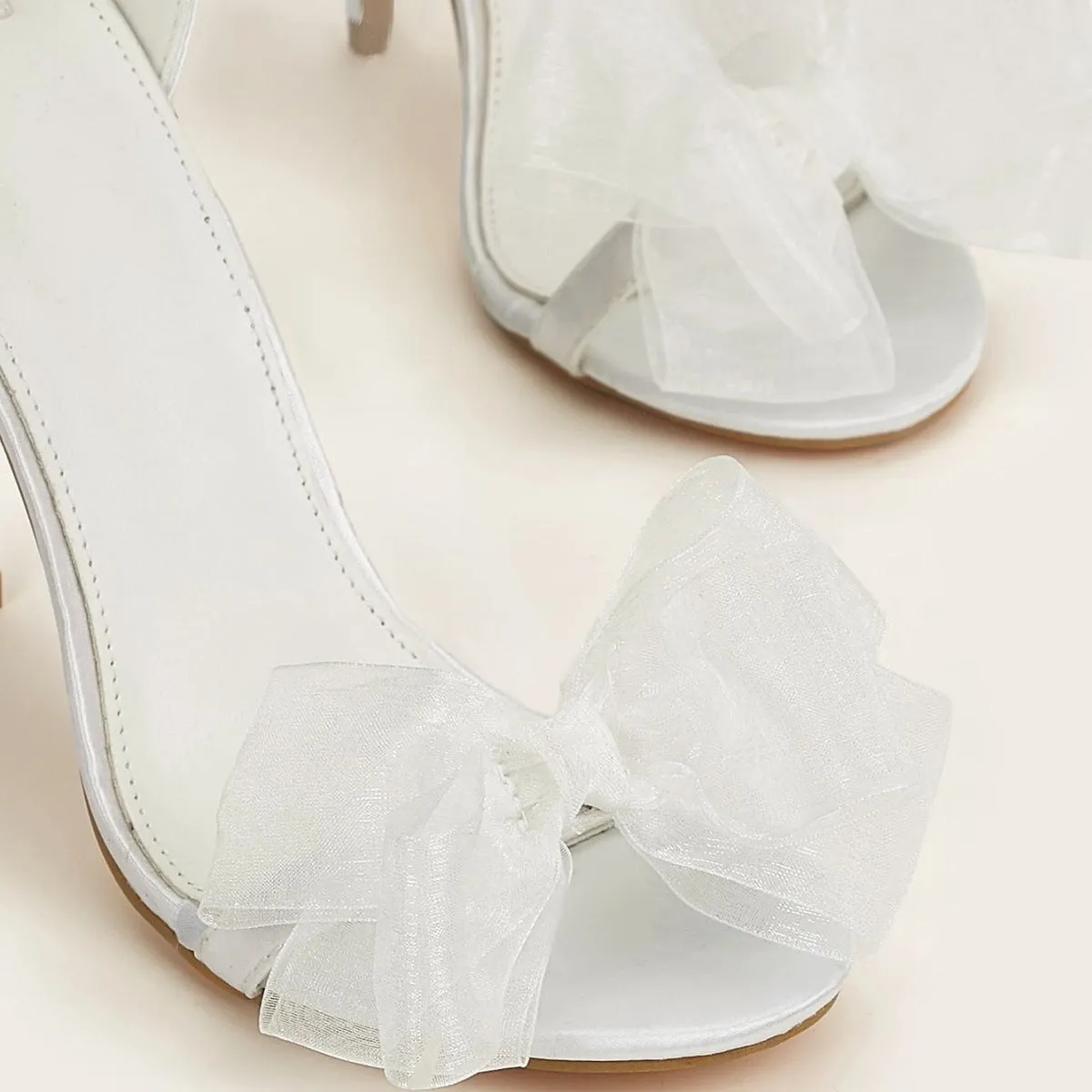 Bow tie quarter strap bridal heels Party prom stiletto high heels sandals