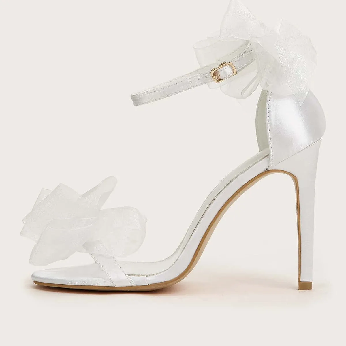 Bow tie quarter strap bridal heels Party prom stiletto high heels sandals