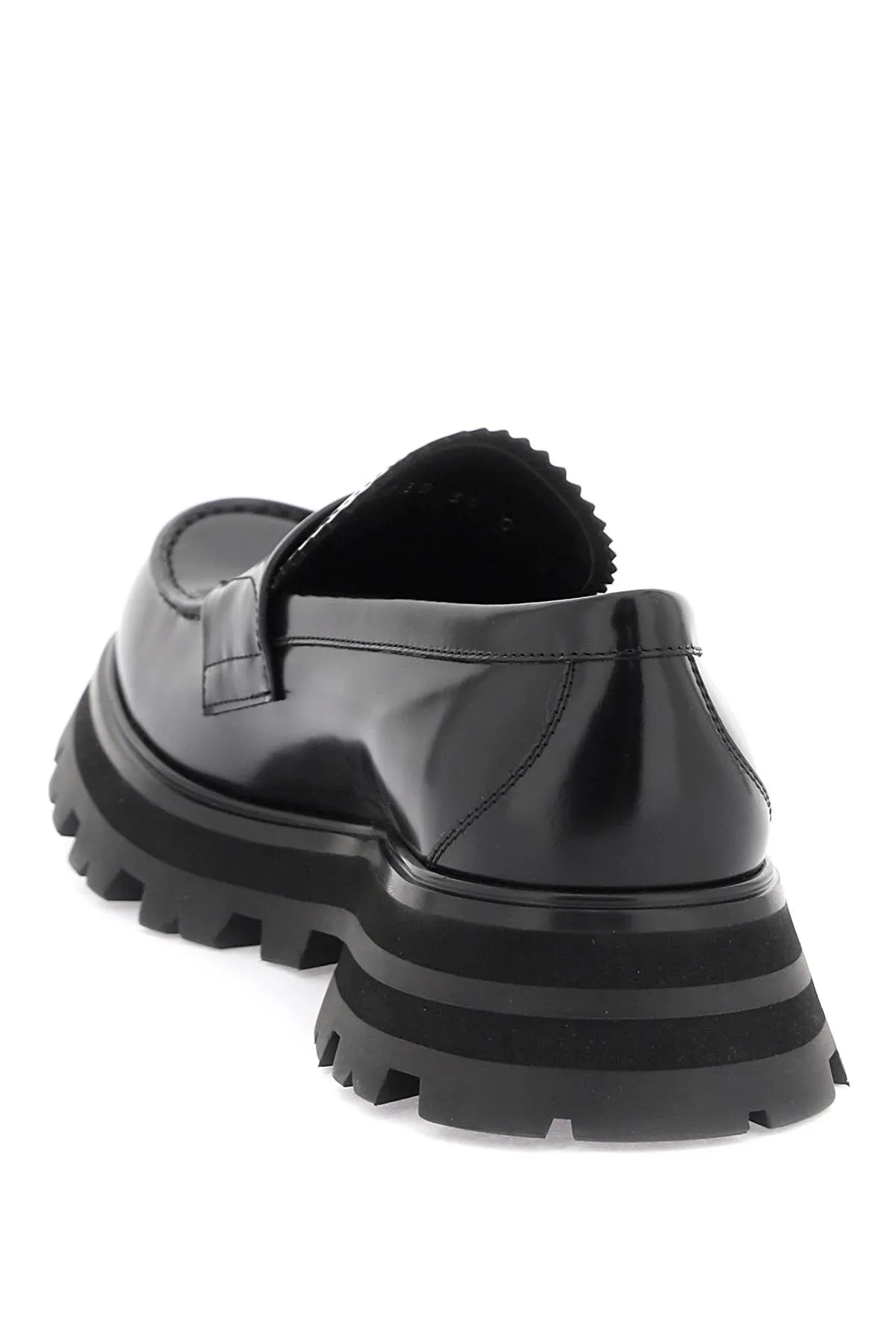 brushed leather wander loafers 666328 WIDU0 BLACK