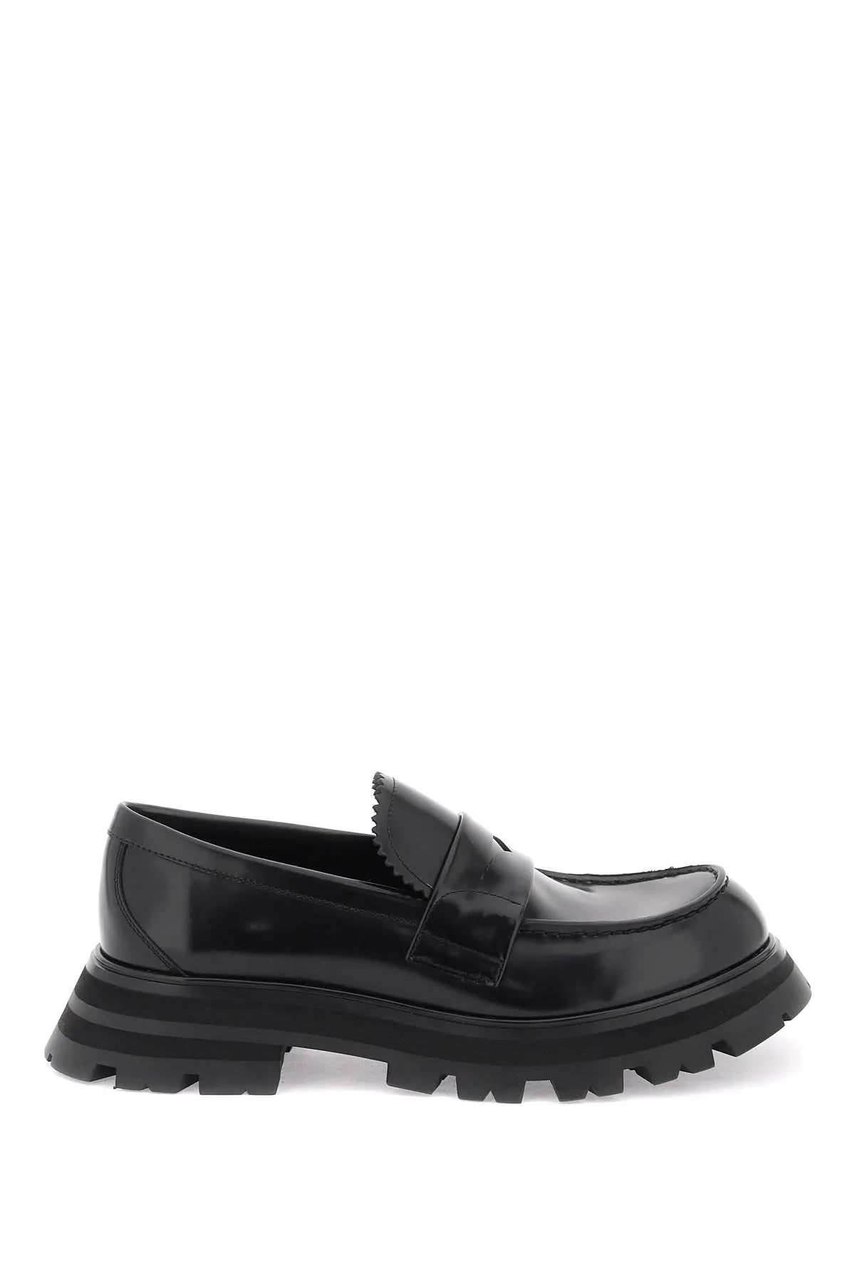 brushed leather wander loafers 666328 WIDU0 BLACK