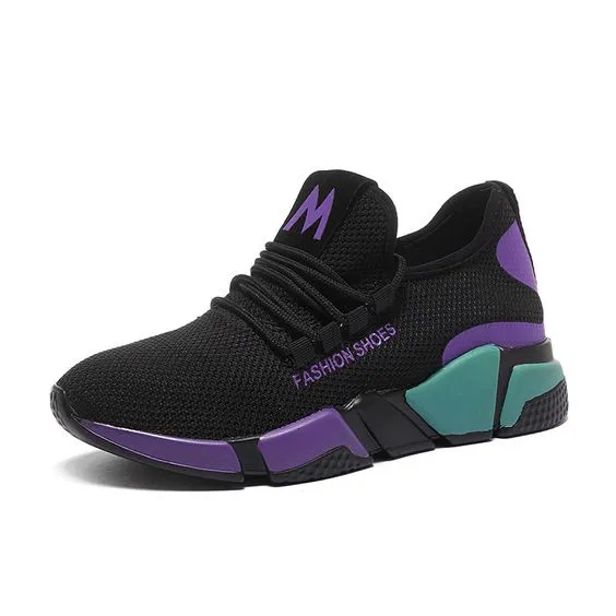 Color Block FlyKnit Breathable Sneaker Shoes