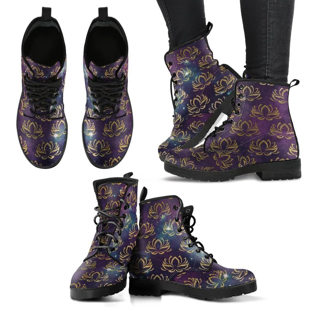 Combat Boots - Lotus | Purple Boots for Women, Custom Shoes, Women's Boots, Vegan Shoes, Vegan Leather, Hippie Boots, 90s Boots, 2000s Boots