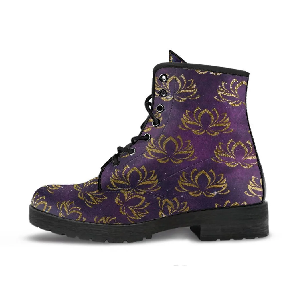 Combat Boots - Lotus | Purple Boots for Women, Custom Shoes, Women's Boots, Vegan Shoes, Vegan Leather, Hippie Boots, 90s Boots, 2000s Boots