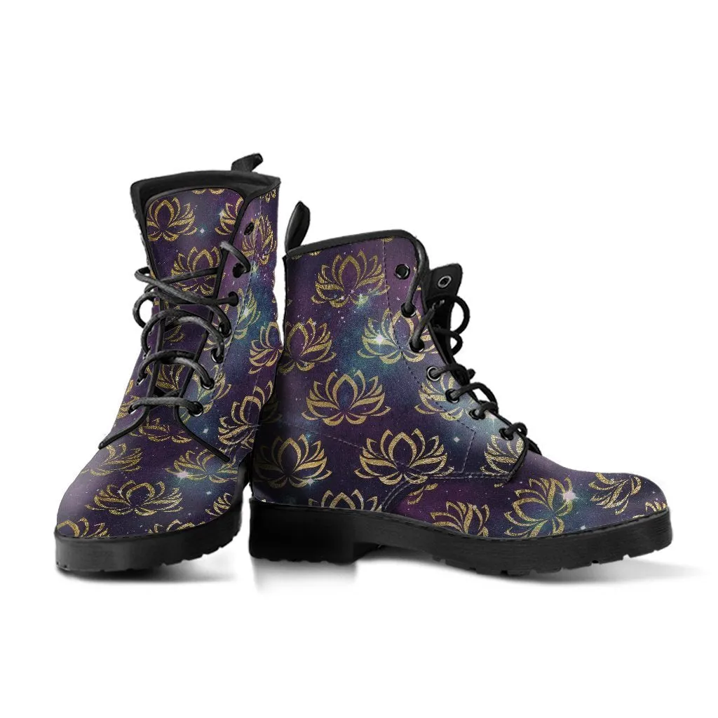 Combat Boots - Lotus | Purple Boots for Women, Custom Shoes, Women's Boots, Vegan Shoes, Vegan Leather, Hippie Boots, 90s Boots, 2000s Boots