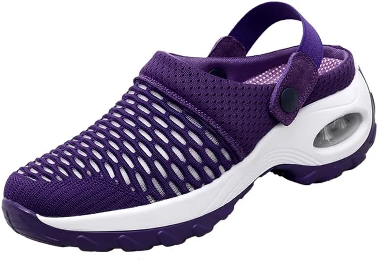 Comfortable Casual Slip On Woven Mule Sneakers - Women's Outdoor Shoes，Lightweight Half Drag Comfortable Fashion Footwear for Daily Wear