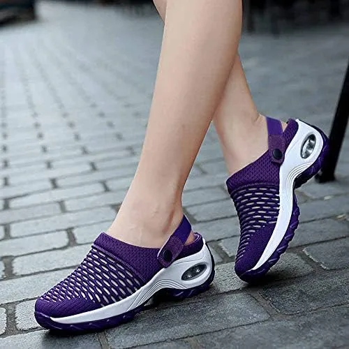 Comfortable Casual Slip On Woven Mule Sneakers - Women's Outdoor Shoes，Lightweight Half Drag Comfortable Fashion Footwear for Daily Wear
