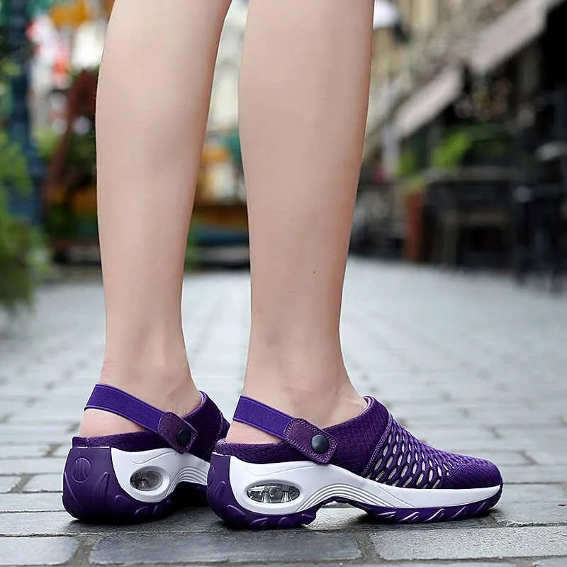 Comfortable Casual Slip On Woven Mule Sneakers - Women's Outdoor Shoes，Lightweight Half Drag Comfortable Fashion Footwear for Daily Wear