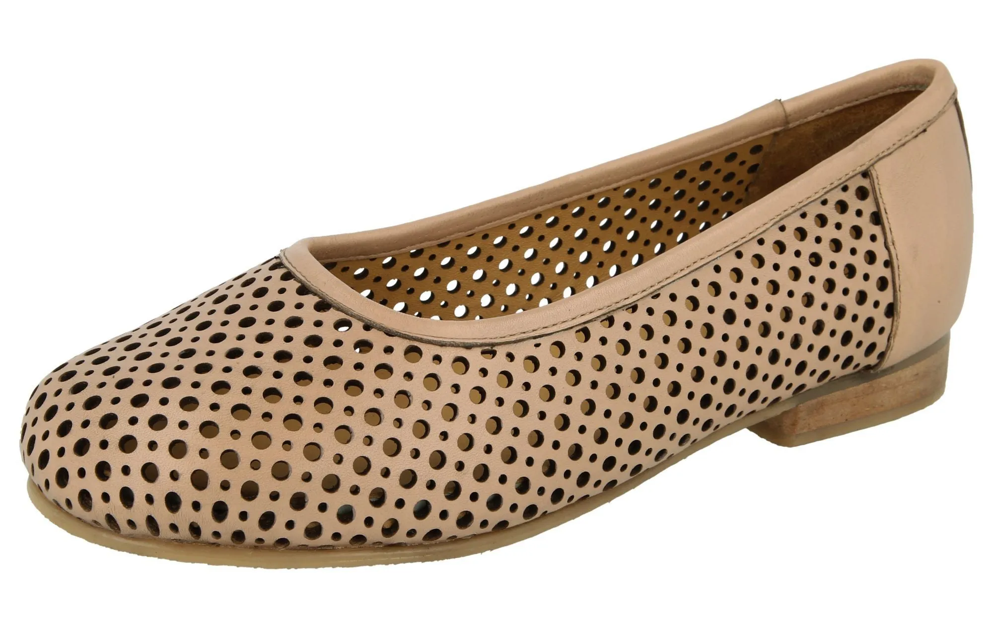 DB Wider Fit Women's Emmental Leather Pump Shoes Nude Pink