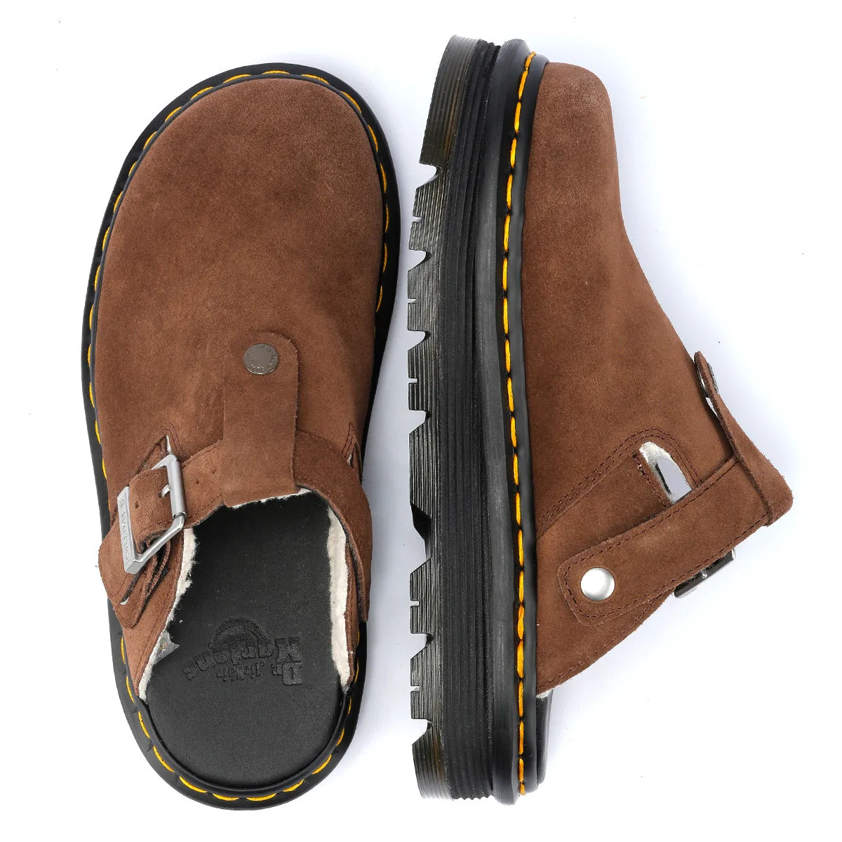 Dr. Martens Winterised Zebzag Warmlined Suede Brown Mule