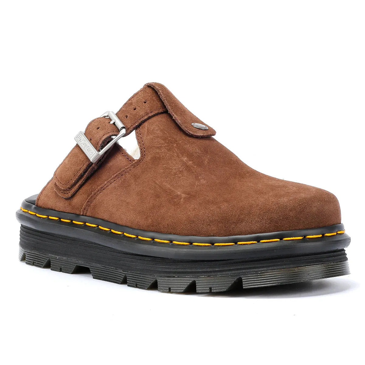 Dr. Martens Winterised Zebzag Warmlined Suede Brown Mule