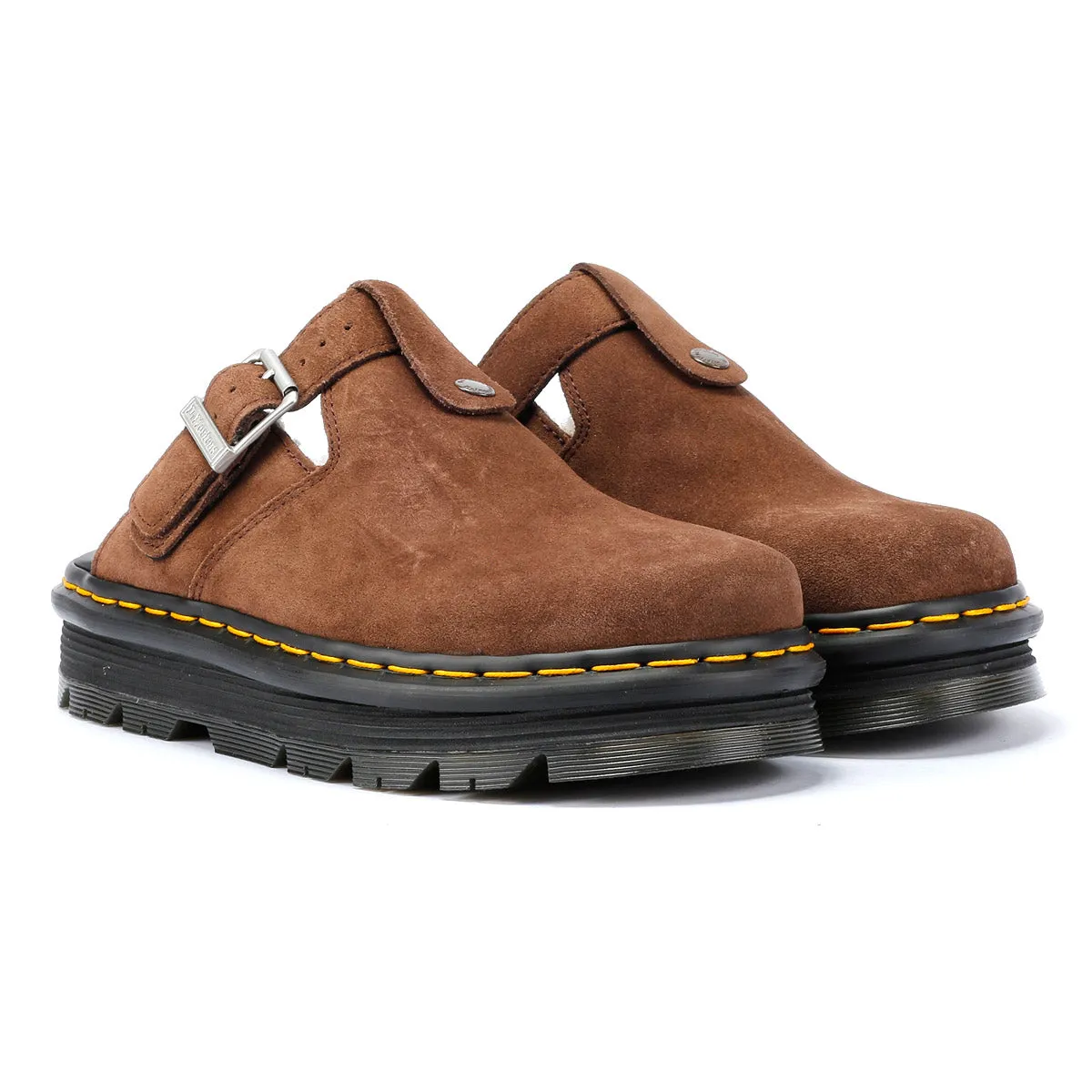 Dr. Martens Winterised Zebzag Warmlined Suede Brown Mule