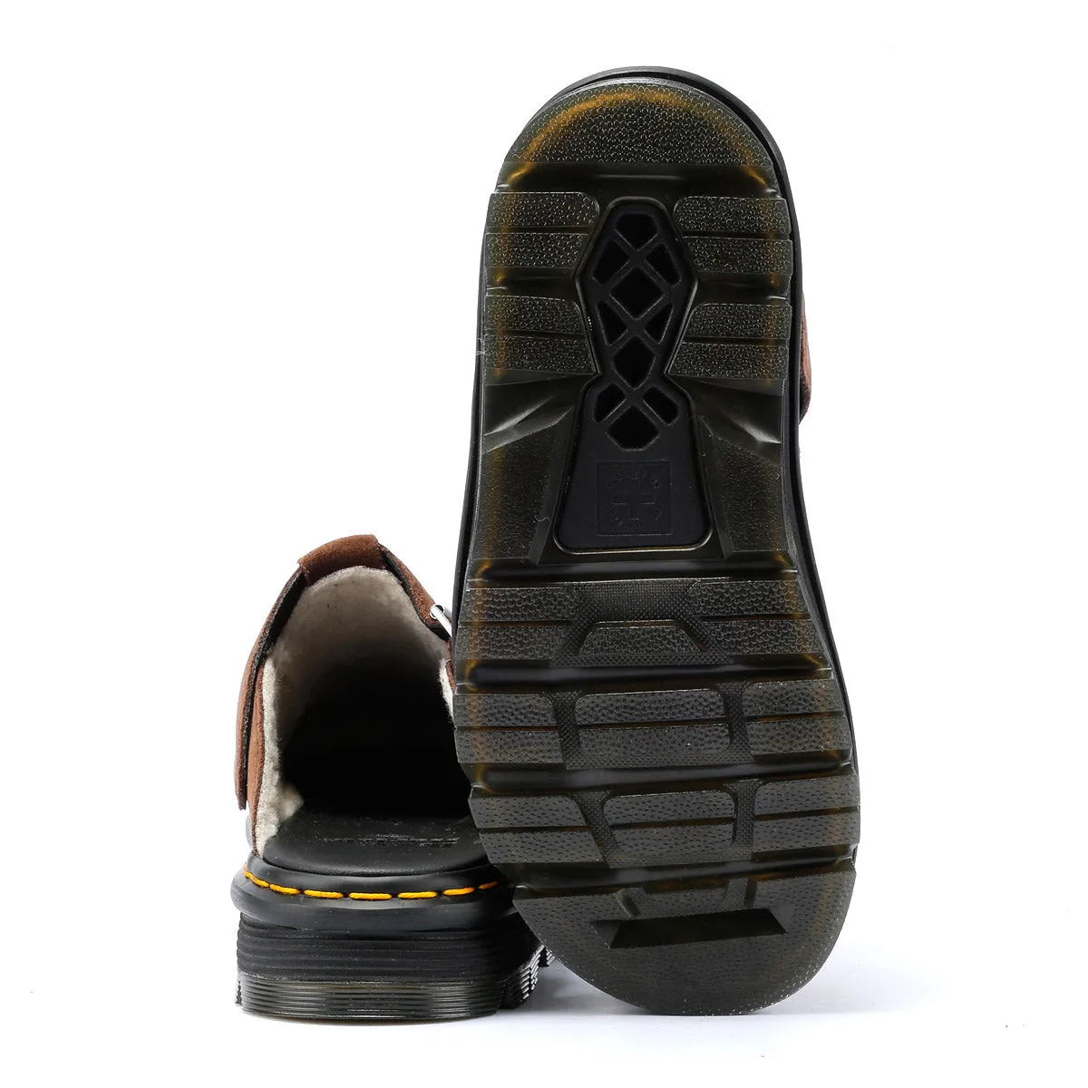 Dr. Martens Winterised Zebzag Warmlined Suede Brown Mule