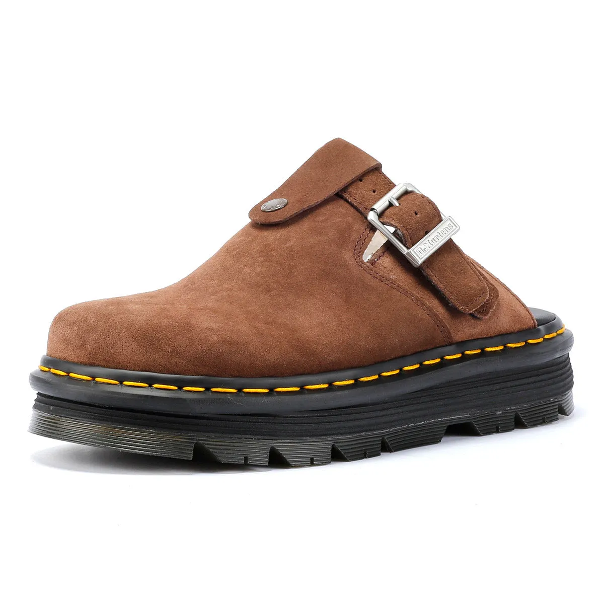 Dr. Martens Winterised Zebzag Warmlined Suede Brown Mule