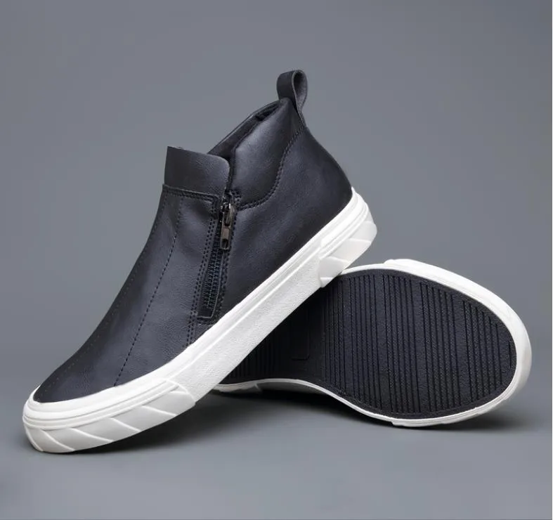 Fashion Vulcanized Casual Leather Loafer Breathable Shoes