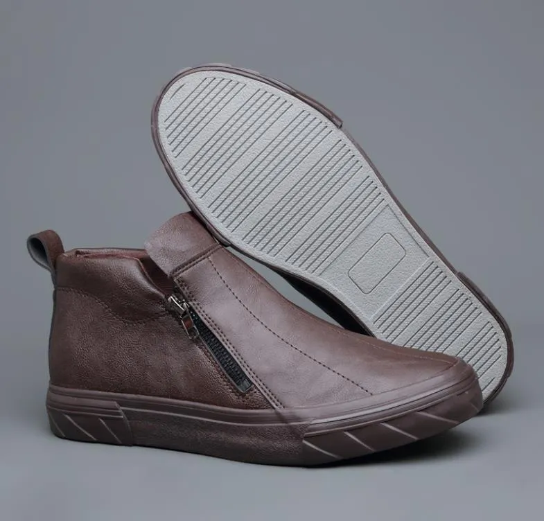 Fashion Vulcanized Casual Leather Loafer Breathable Shoes