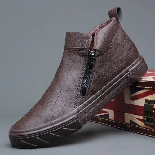 Fashion Vulcanized Casual Leather Loafer Breathable Shoes