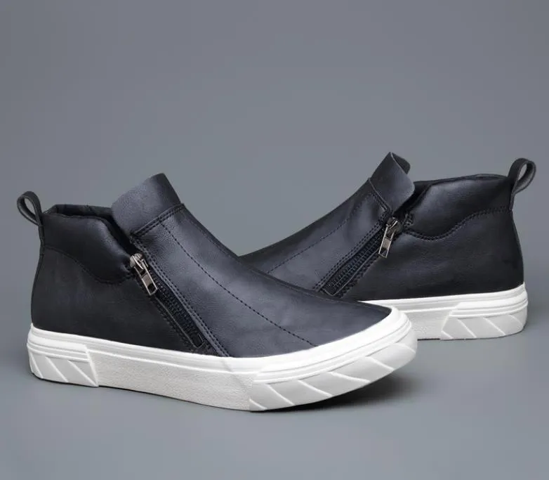 Fashion Vulcanized Casual Leather Loafer Breathable Shoes