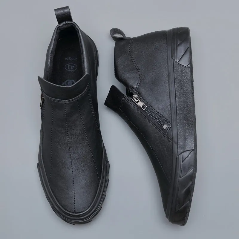 Fashion Vulcanized Casual Leather Loafer Breathable Shoes
