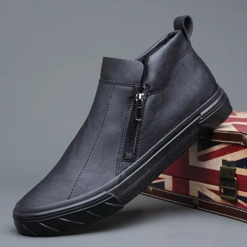 Fashion Vulcanized Casual Leather Loafer Breathable Shoes