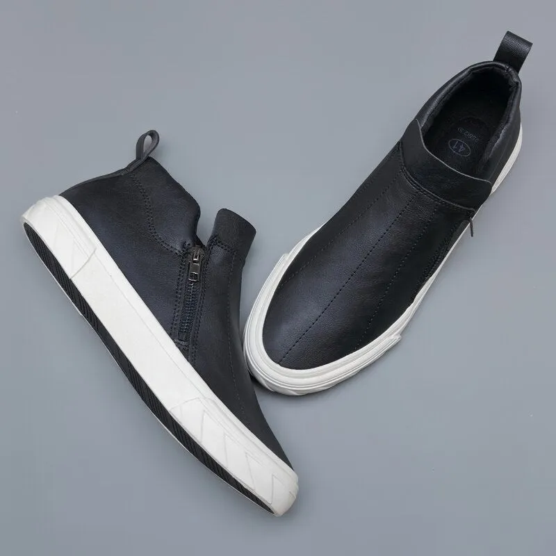 Fashion Vulcanized Casual Leather Loafer Breathable Shoes