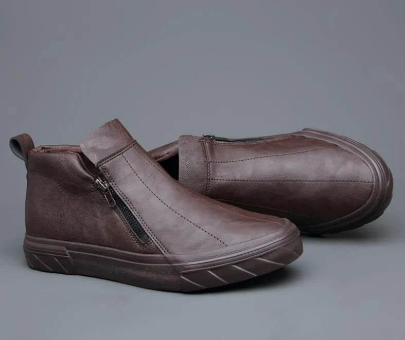 Fashion Vulcanized Casual Leather Loafer Breathable Shoes