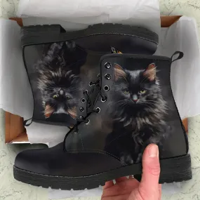 Gothic Cat Bookmark Women's Vegan Leather Boots