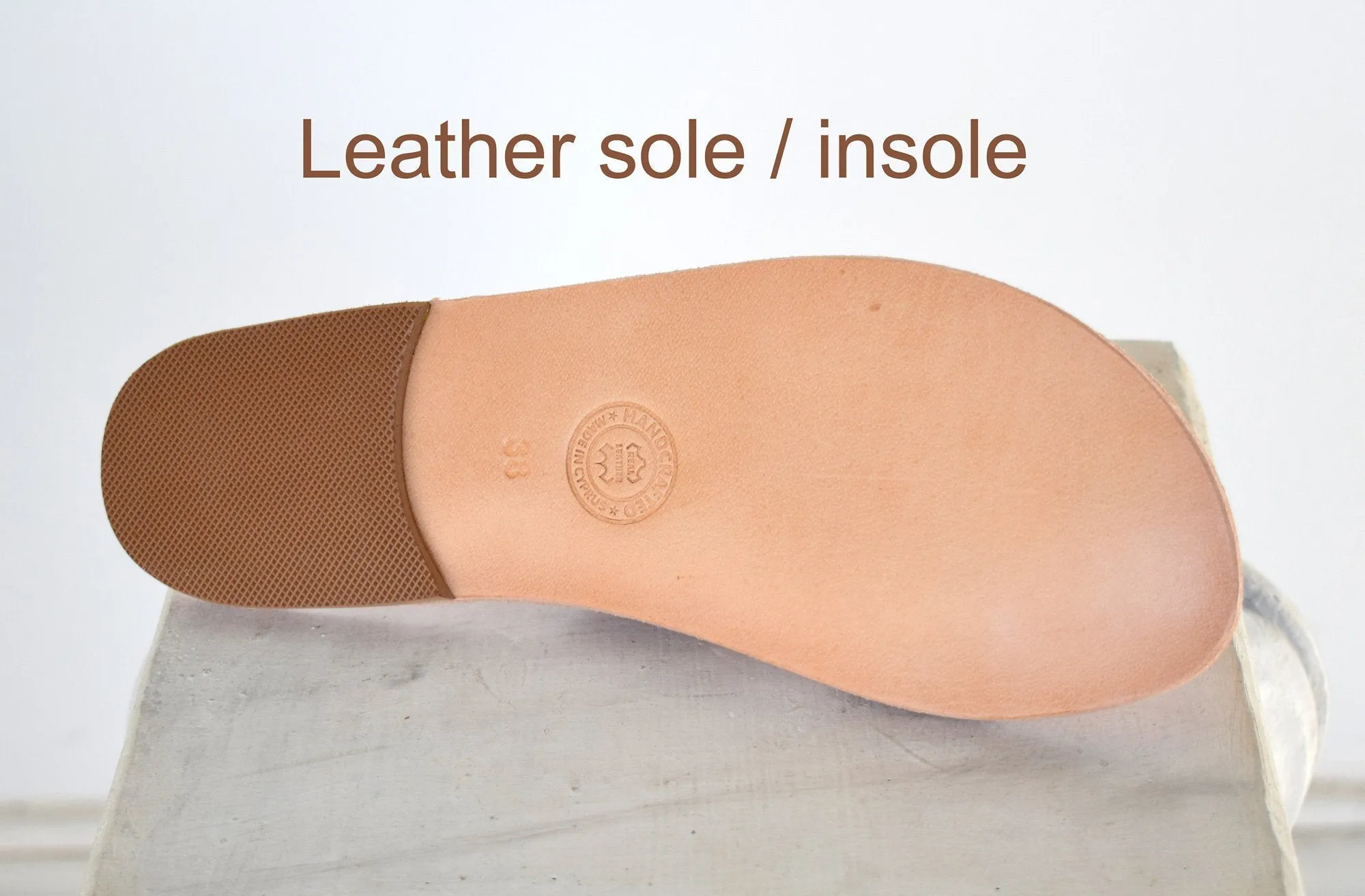 Handmade men sandals, High Quality Genuine Leather Tan Natural sandals