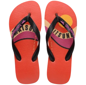 Havaianas Top Maison Kitsun??  Wave Flip Flops Blood Orange