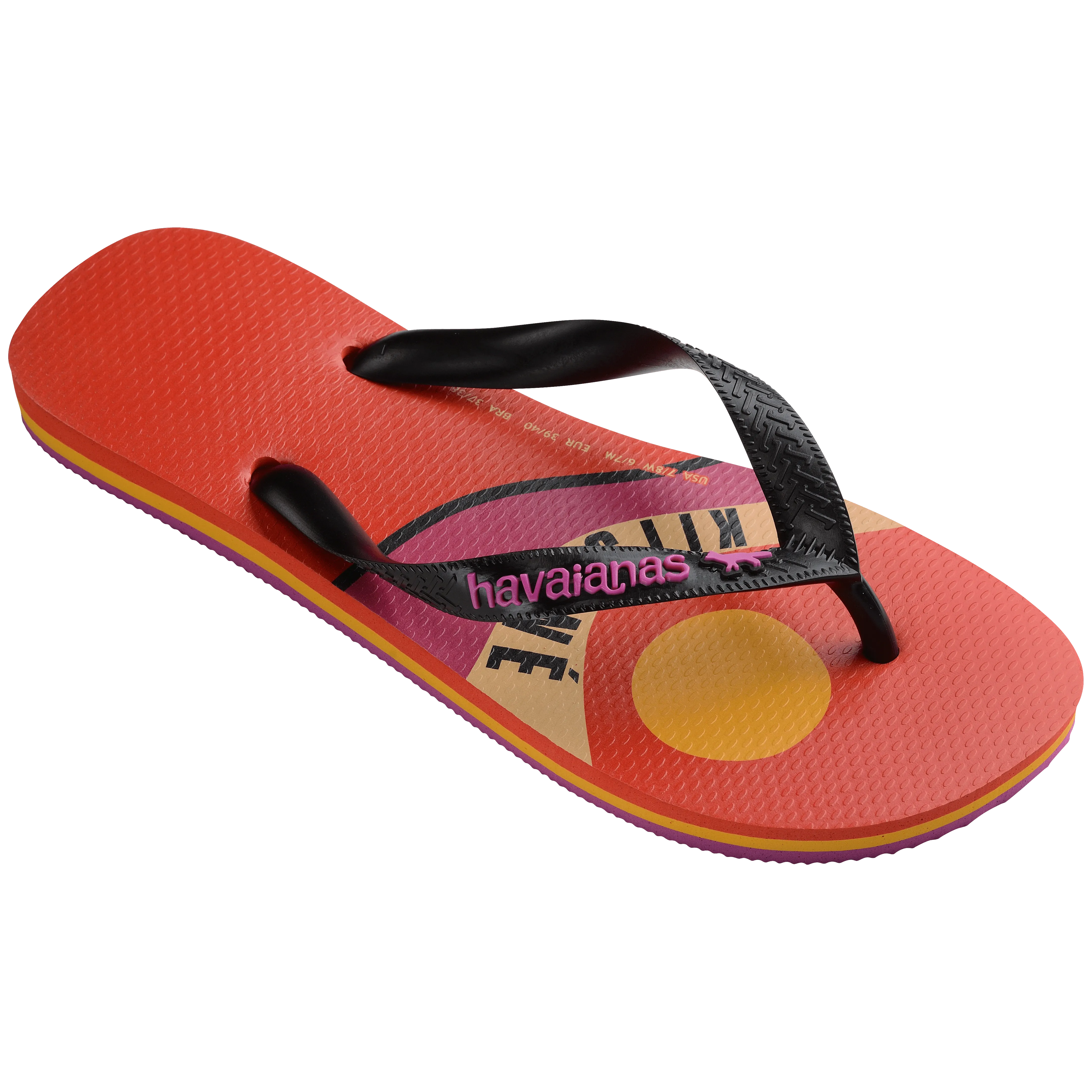 Havaianas Top Maison Kitsun??  Wave Flip Flops Blood Orange