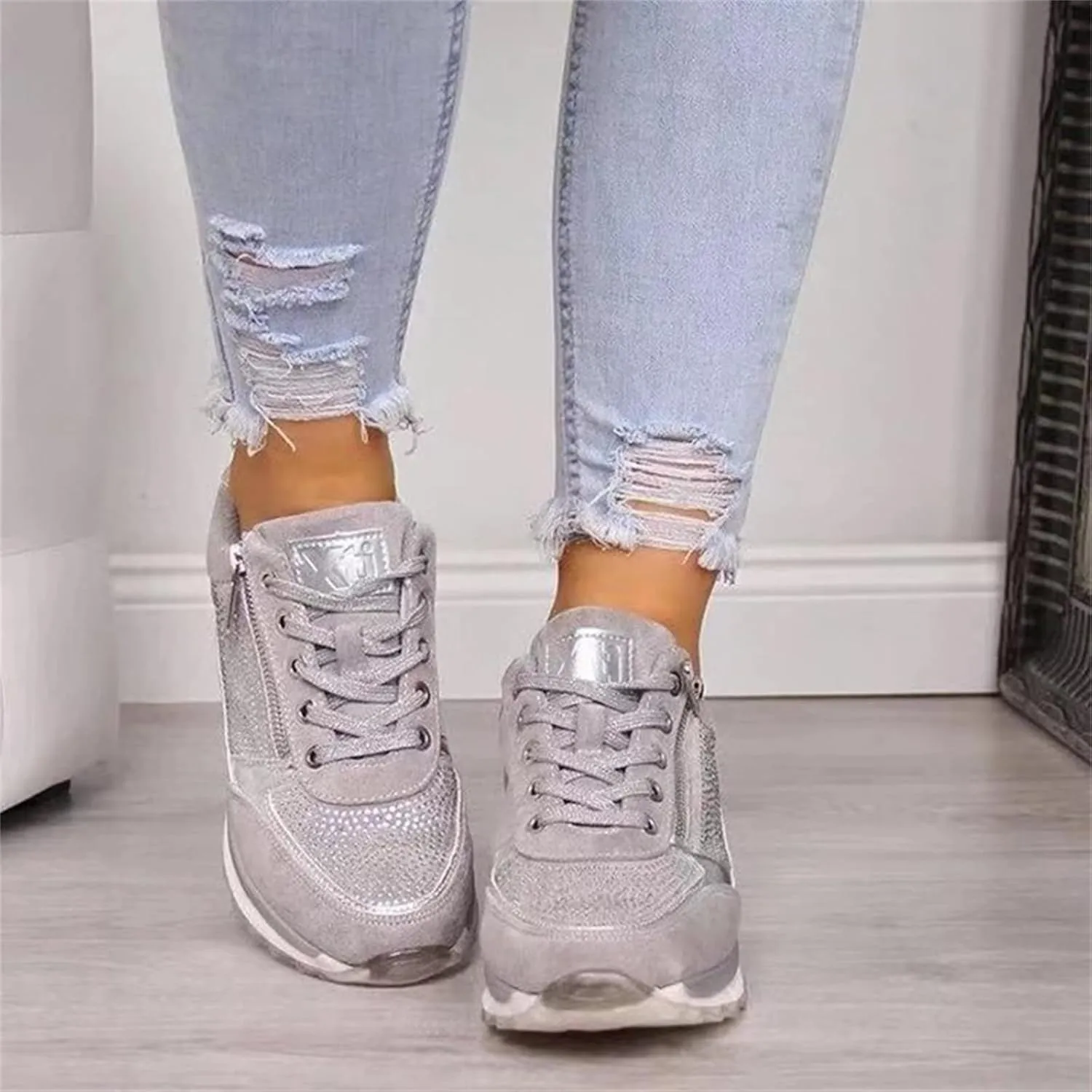 Lausiuoe Sneakers For Women Walking Shoes Comfortable Fashion Sneakers Breathable Casual Comfortable Lightweight Shoes