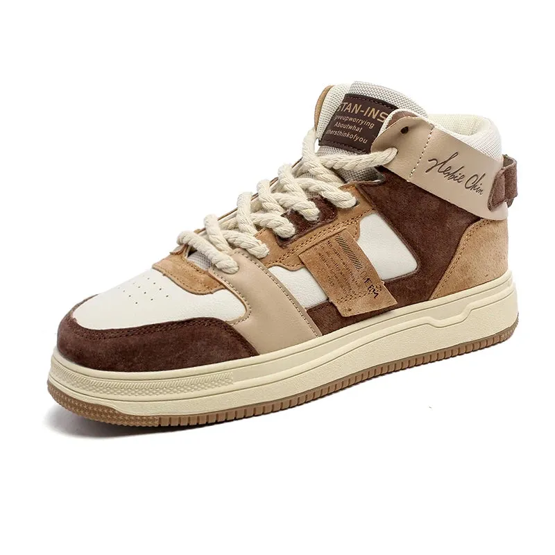 Leather Breathable  sneakers for Men-Non Slip Outdoor Trainers