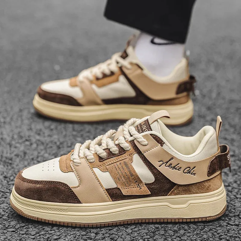 Leather Breathable  sneakers for Men-Non Slip Outdoor Trainers