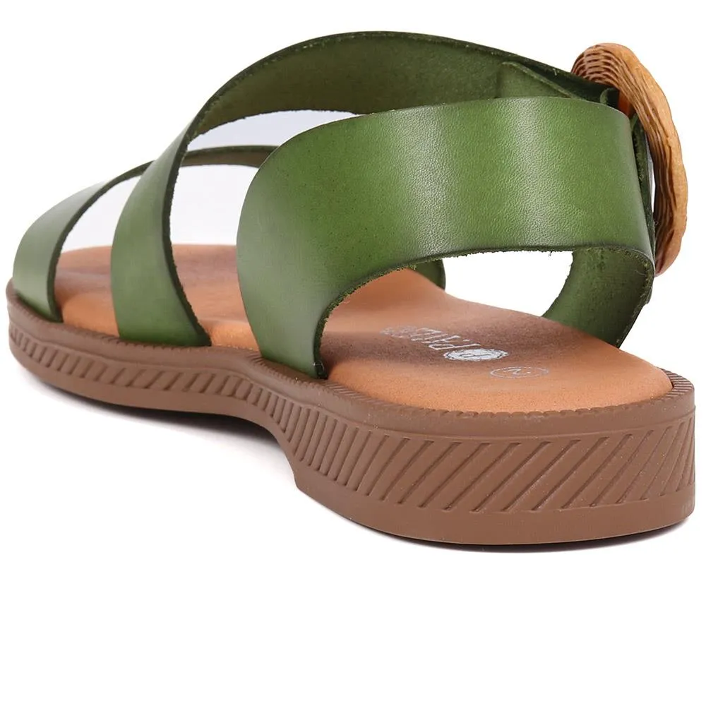 Leather Buckle Sandals  - MARIL39005 / 325 333