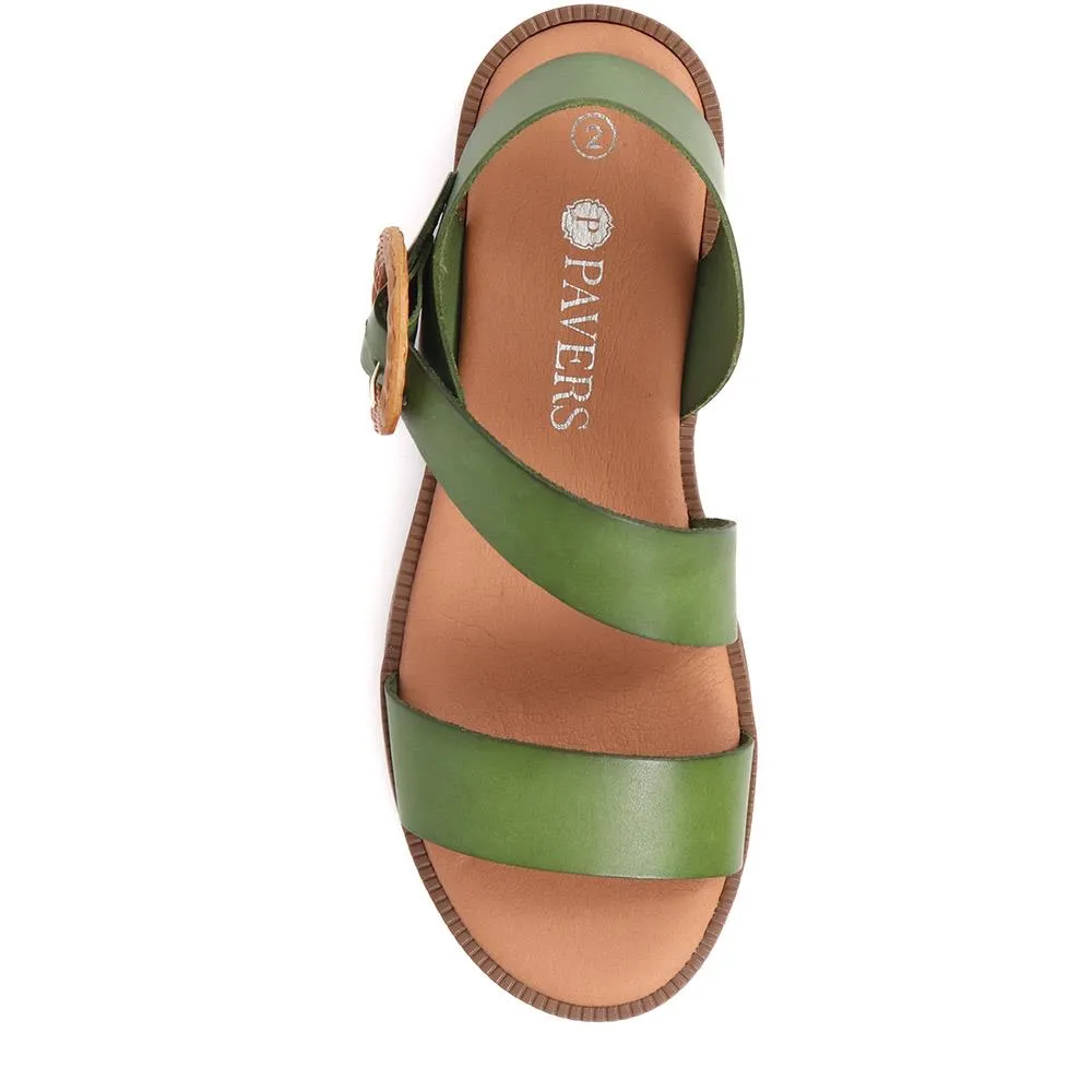 Leather Buckle Sandals  - MARIL39005 / 325 333