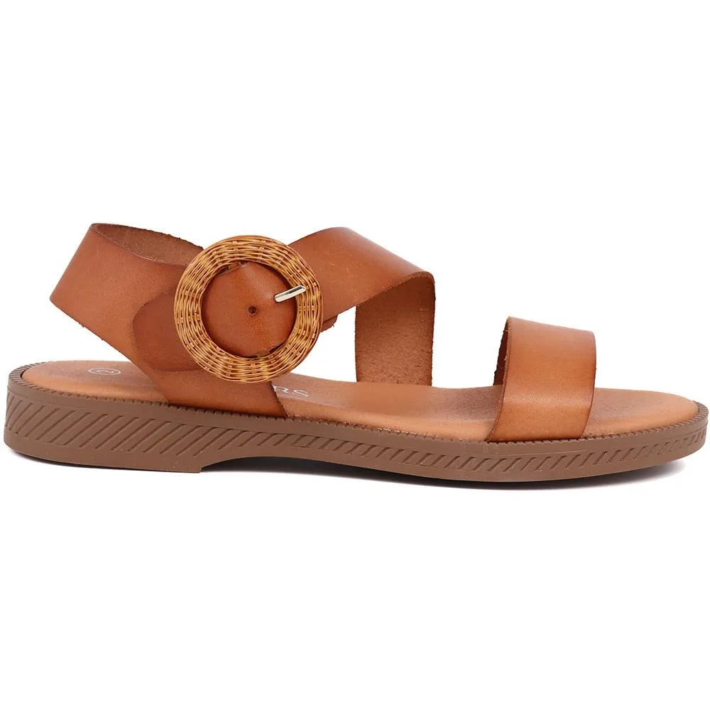 Leather Buckle Sandals  - MARIL39005 / 325 333