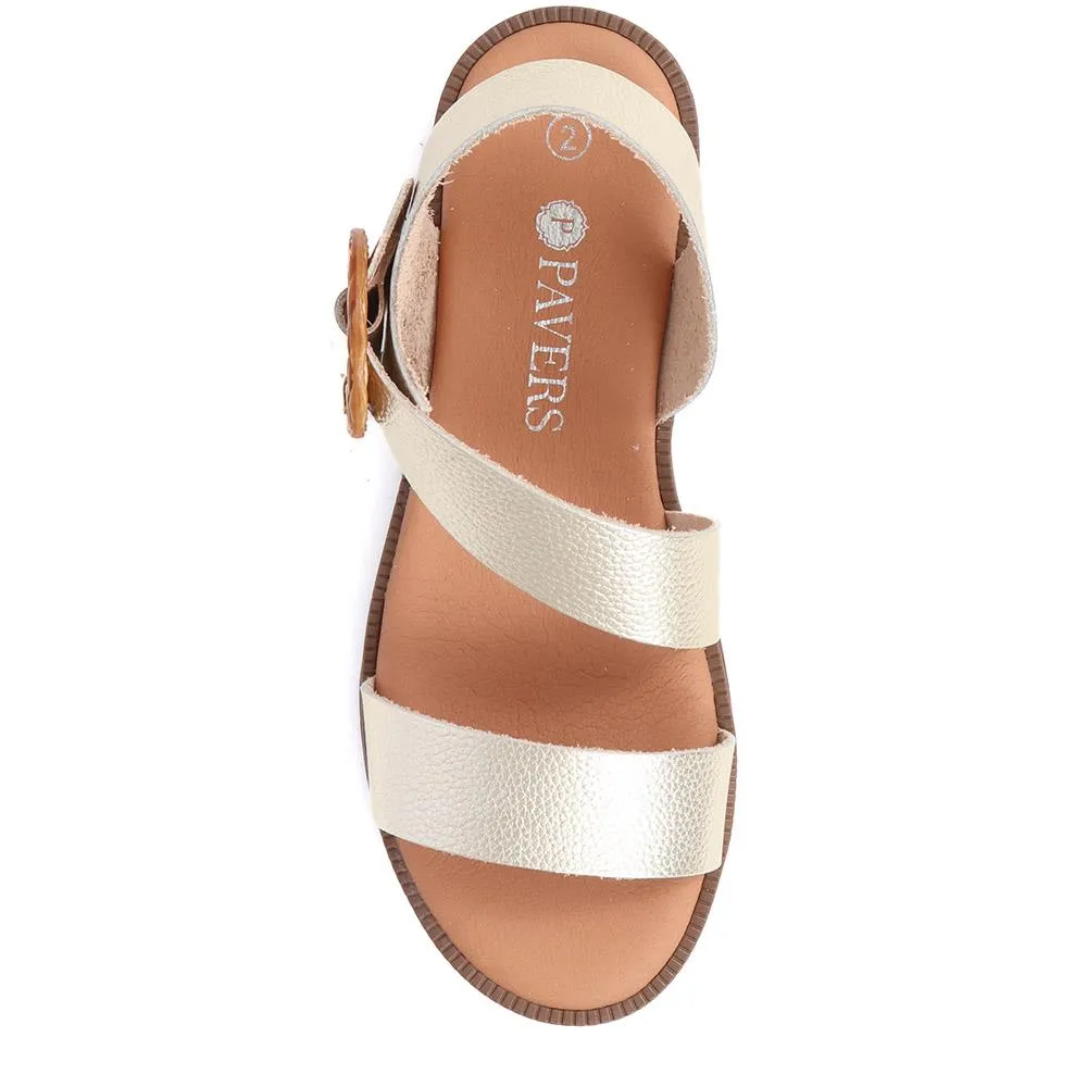 Leather Buckle Sandals  - MARIL39005 / 325 333