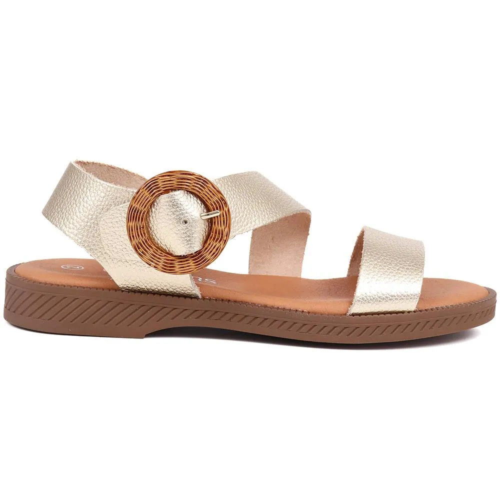 Leather Buckle Sandals  - MARIL39005 / 325 333