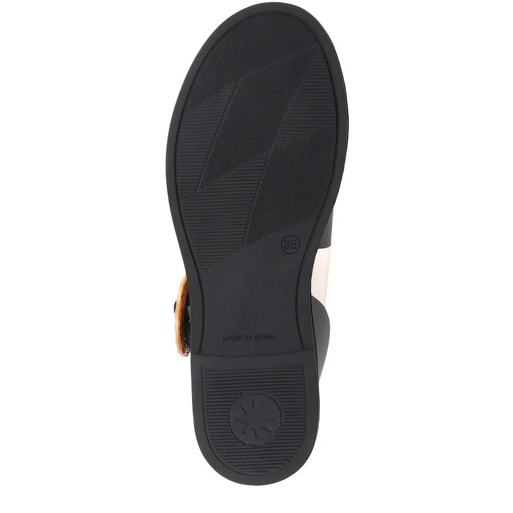 Leather Buckle Sandals  - MARIL39005 / 325 333