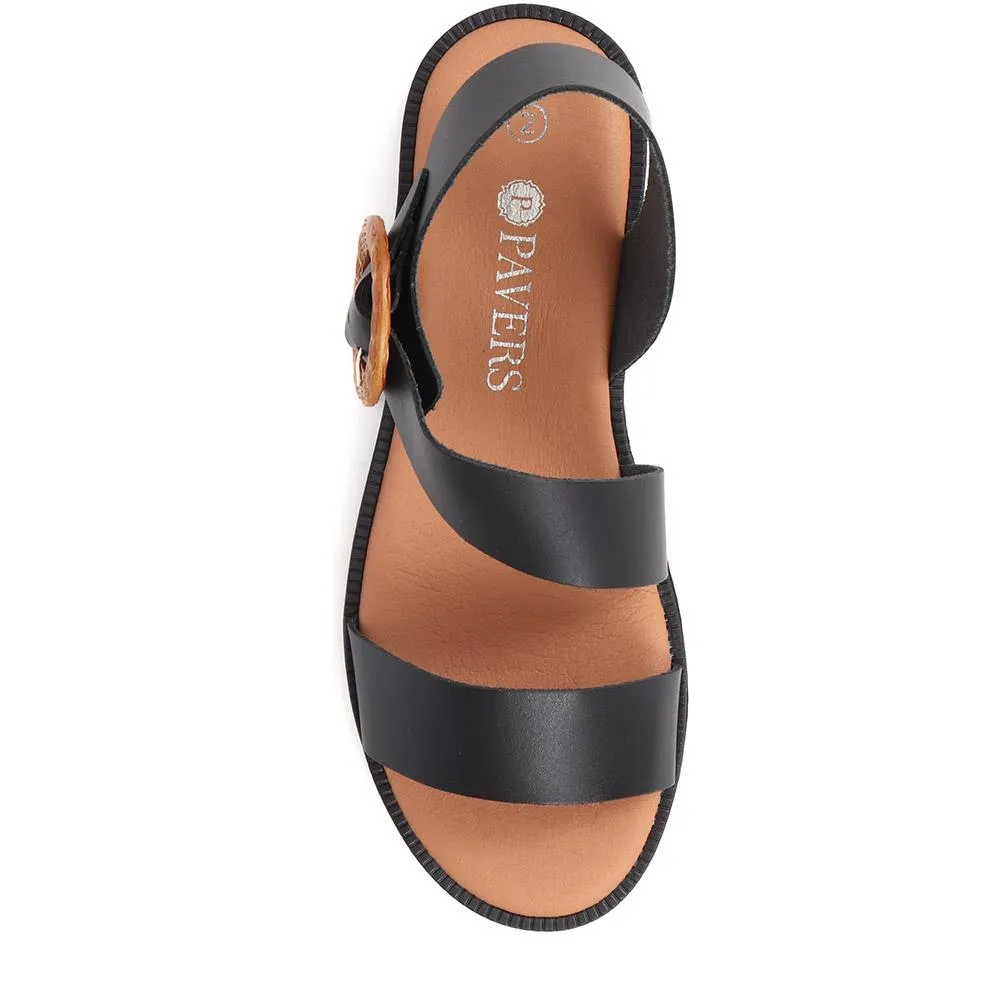 Leather Buckle Sandals  - MARIL39005 / 325 333
